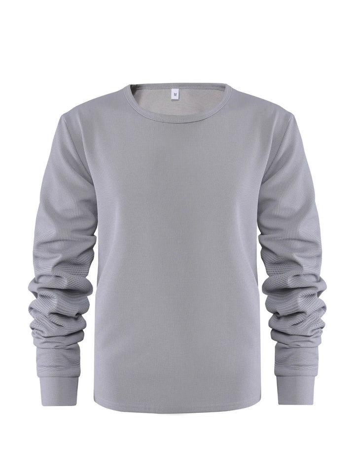Men's Plus Size Waffle Knit Long Sleeve T-Shirt