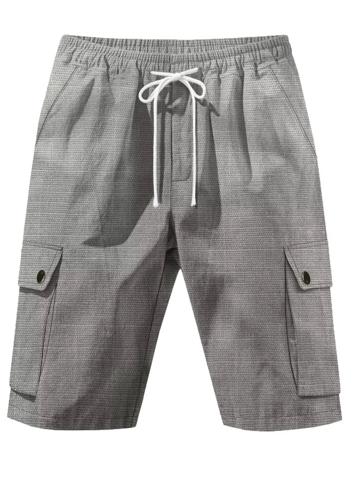 Men's Full Size Casual Drawstring Cargo Shorts Plus Size