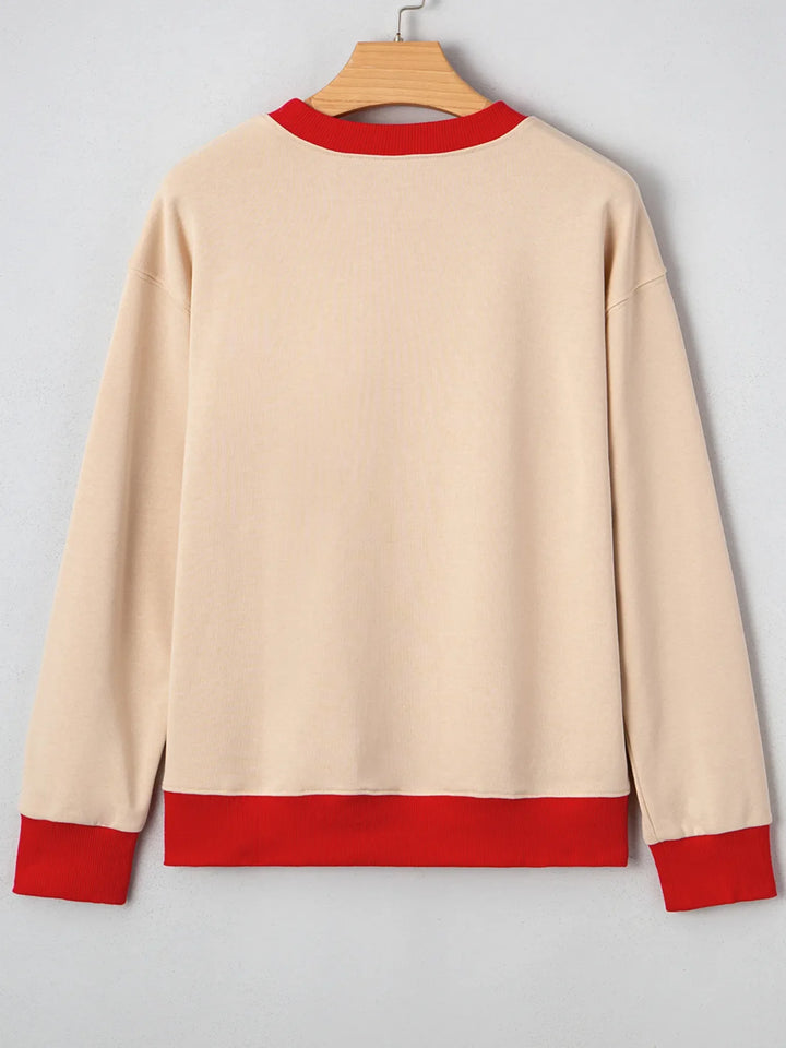 GAME DAY Letter Graphic Round Neck Sweatshirt