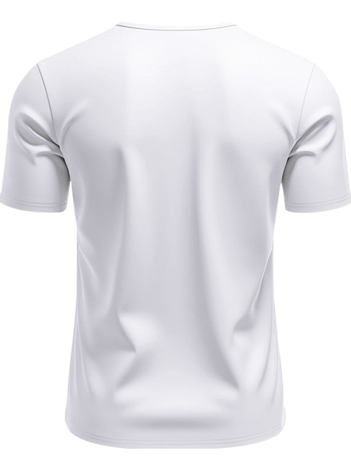 Men's Full Size V-Neck Short Sleeve T-Shirt and Shorts Set Plus Size