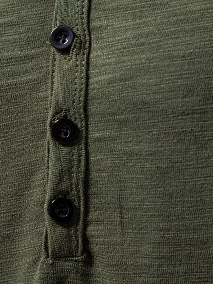 Men's Casual Button Detail T-Shirt