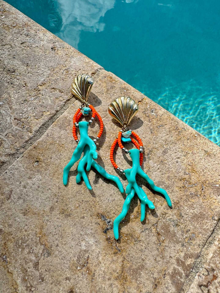 Ocean Coral Women Shell Earrings