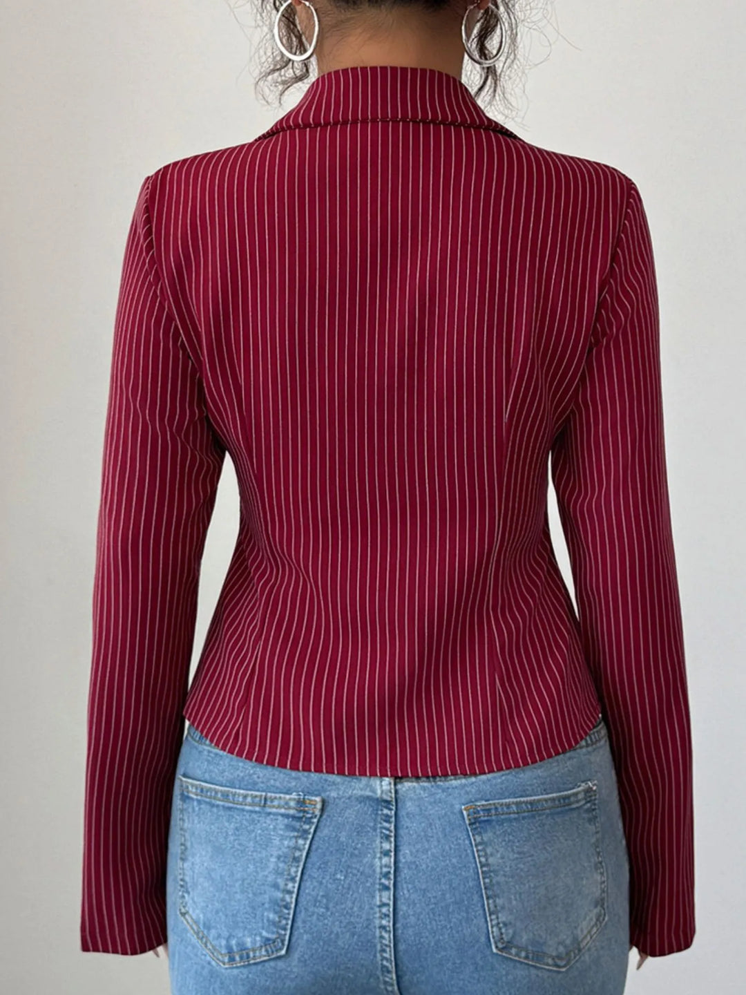 Striped Button-Up Fitted Shirt