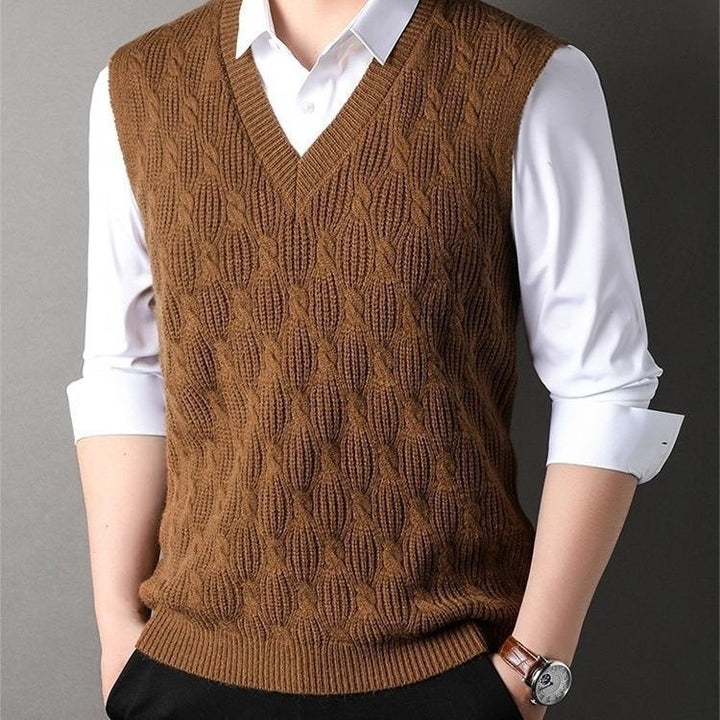 Mens Knitted Sweater Sleeveless Vest Suitable For All Season