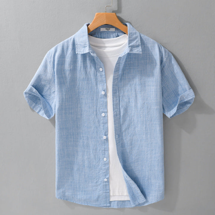Summer Mens Clothing Simple Versatile Short-sleeve Shirt