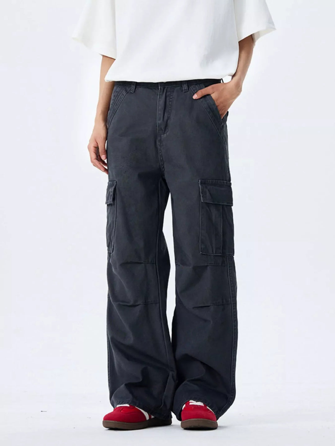 Men's Full Size Wide Leg Cargo Pants Plus Size