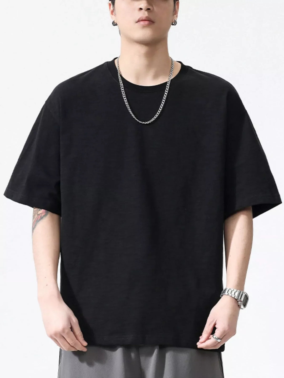 Men's Plus Size Round Neck Half Sleeve T-Shirt