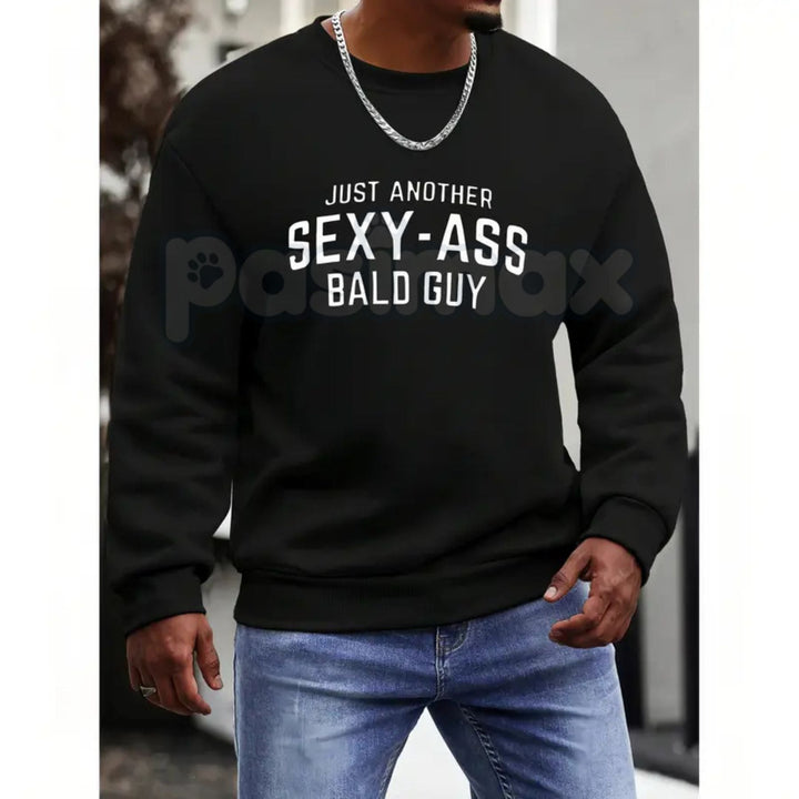 Bald Guy Print Men's Crew Neck – Fashionable Sports T-Shirt, Sweatshirt & Hoodie Collection
