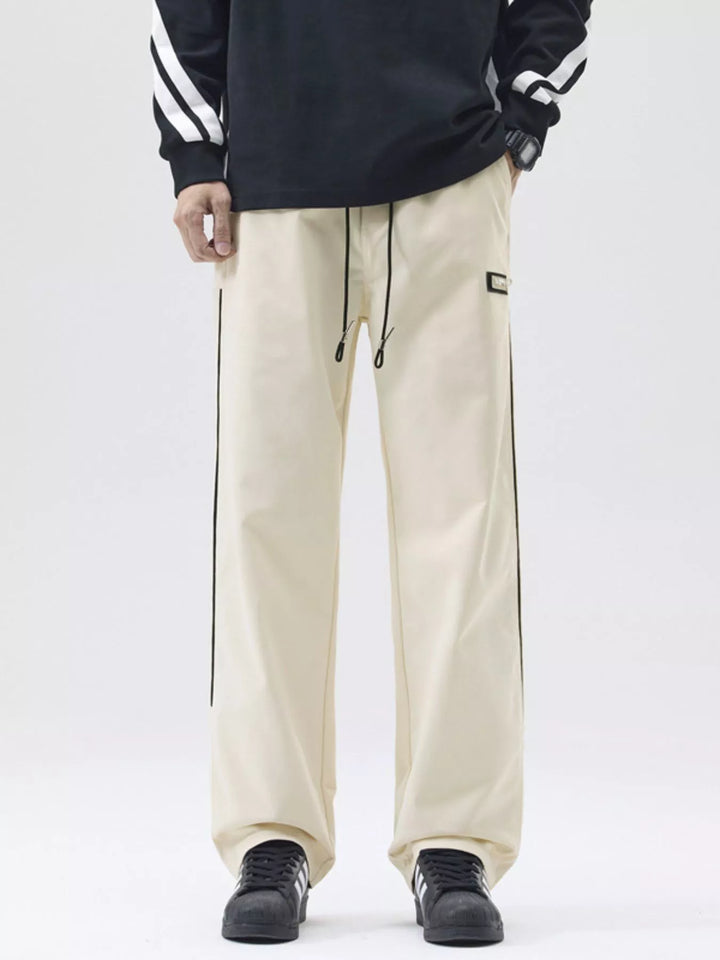 Men's Full Size Side Striped Wide Leg Casual Pants Plus Size