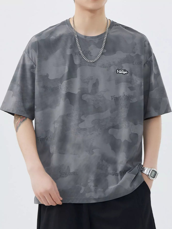 Men's Plus Size Round Neck Relaxed Fit T-Shirt