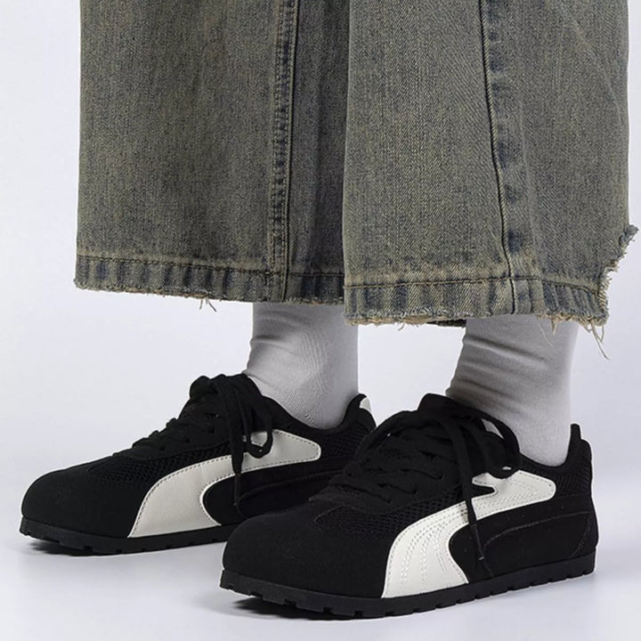 Contrast Lace Up Casual Sneakers