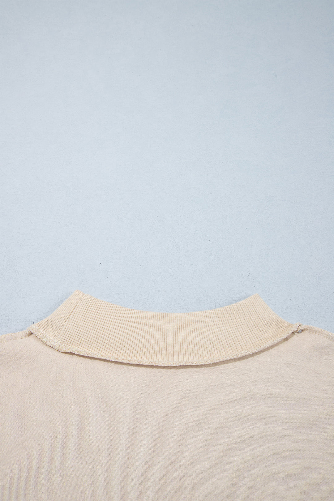 Beige CHRIST IS KING Embroidery High Neck Baggy Sweatshirt