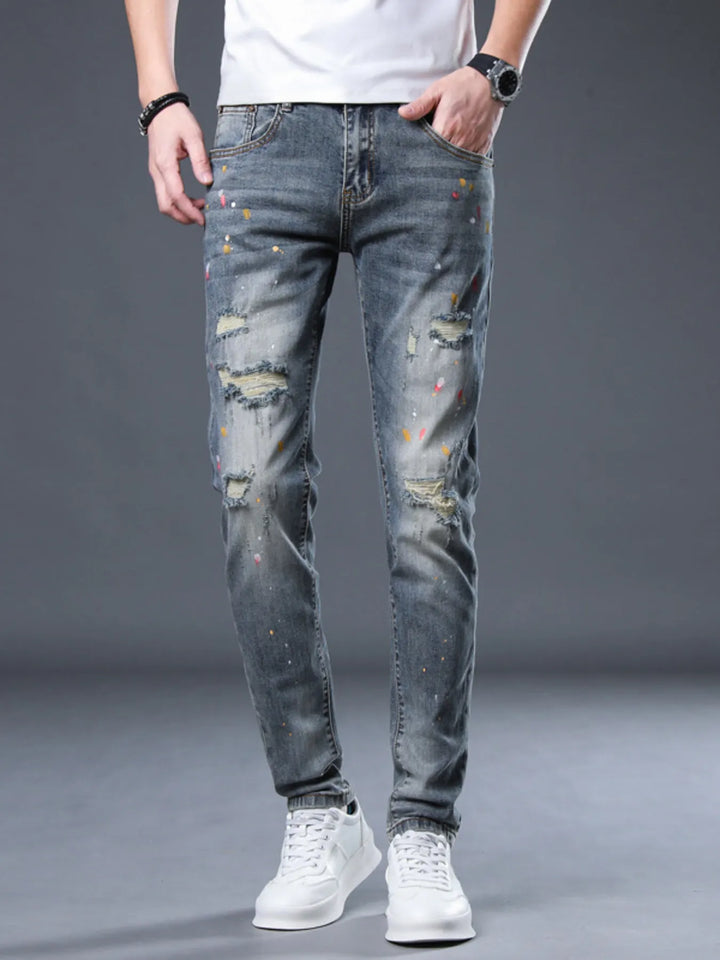 Men's Distressed Slim Fit Jeans