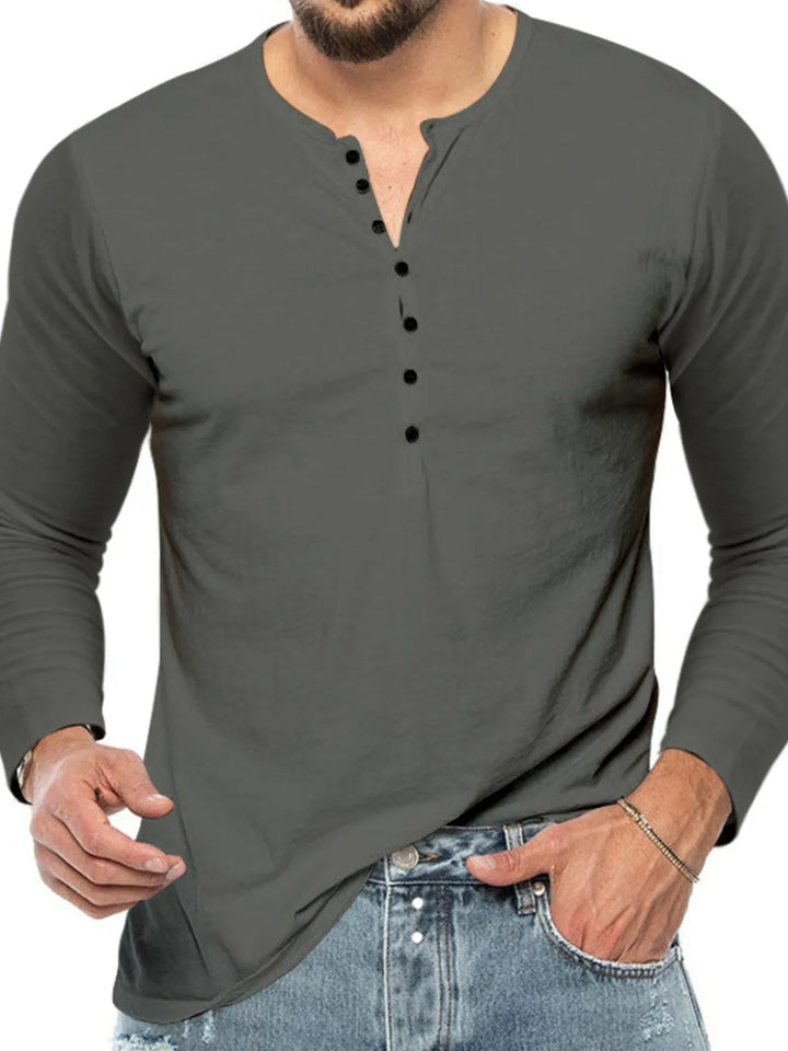 Men's Plus Size Button Detail Short Sleeve T-Shirt