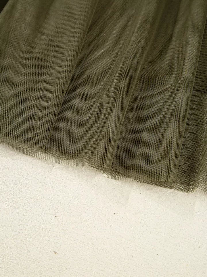 Tulle A-Line Midi Skirt