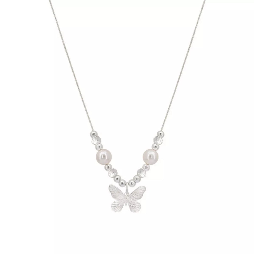 Butterfly Pearl Pendant Necklace