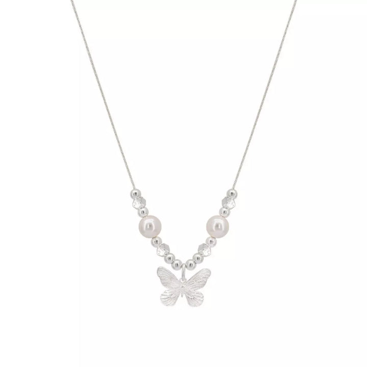 Butterfly Pearl Pendant Necklace