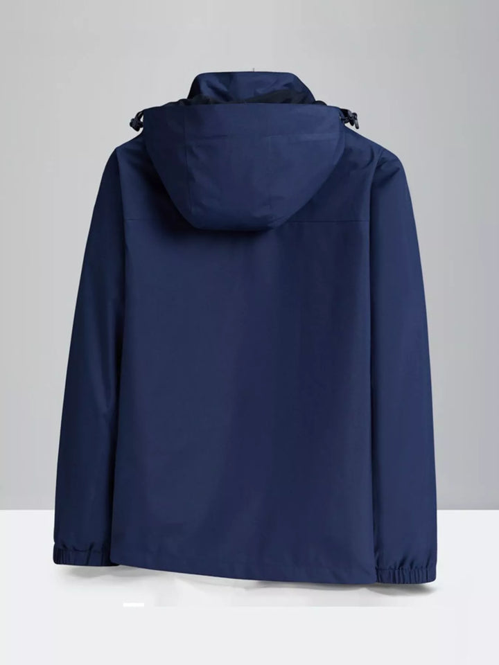 Men's Plus Size Zip Up Waterproof Hooded Jacket