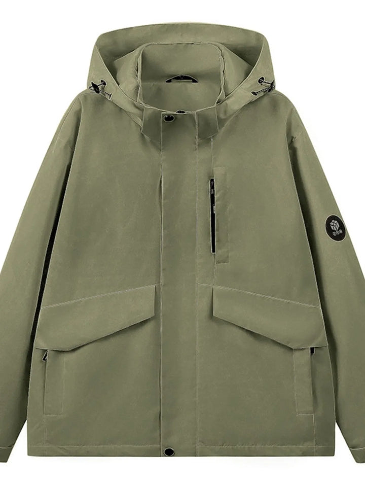Men's Full Size Long Sleeve Hooded Windbreaker Jacket Plus Size