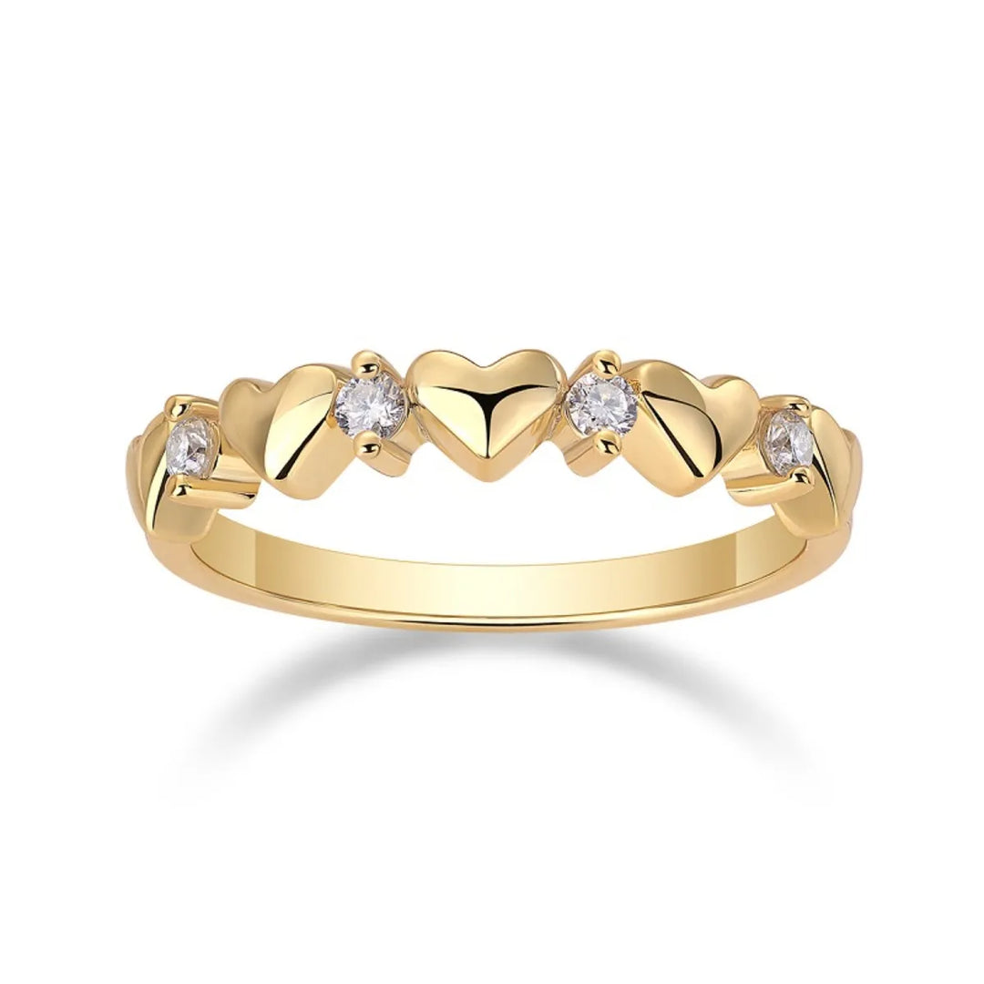 925 Sterling Silver Moissanite Heart Ring