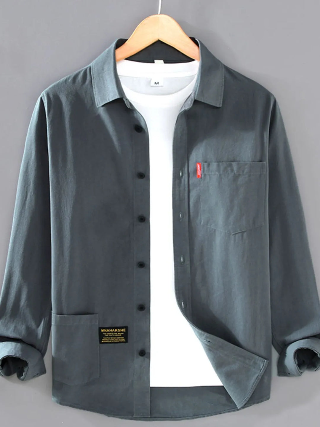 Men's Plus Size Button Up Long Sleeve Shirt