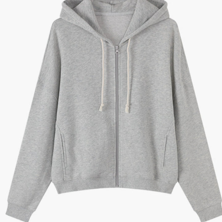 Relaxed Stylish Versatile Zip-up Cardigan Top