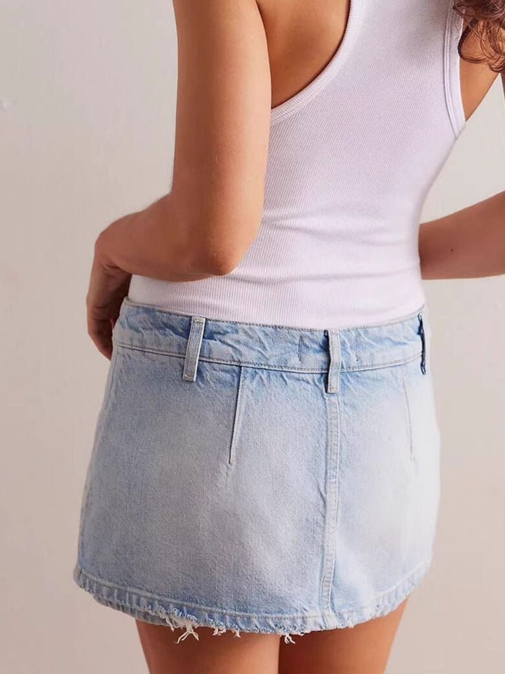 Classic Wash Denim Mini Skort