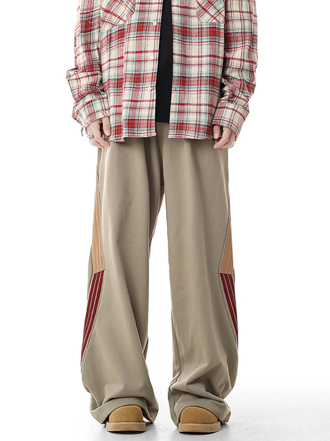 Men's Plus Size Side Striped Relaxed Fit Casual Pants