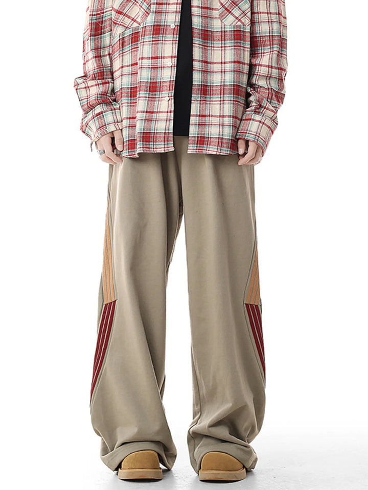 Men's Plus Size Side Striped Relaxed Fit Casual Pants