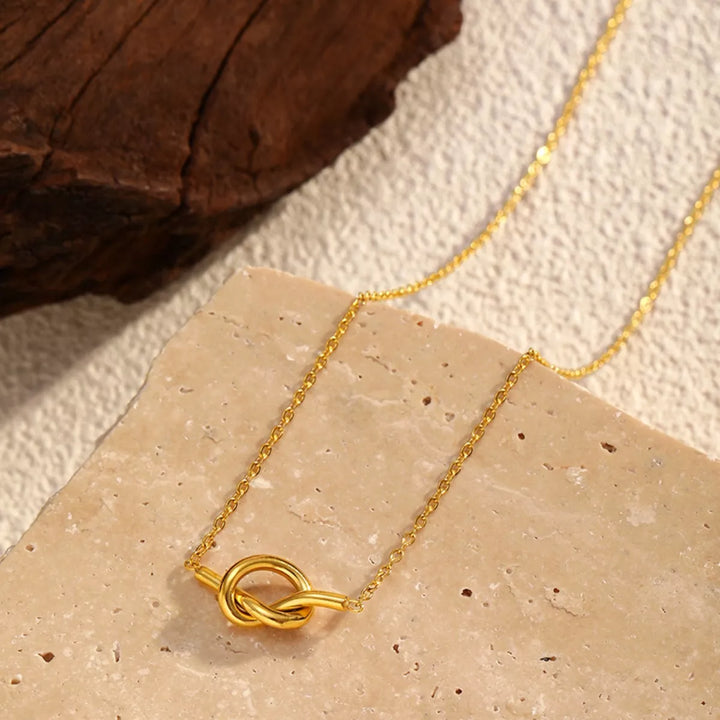 18K Gold-Plated Knot Pendant Necklace