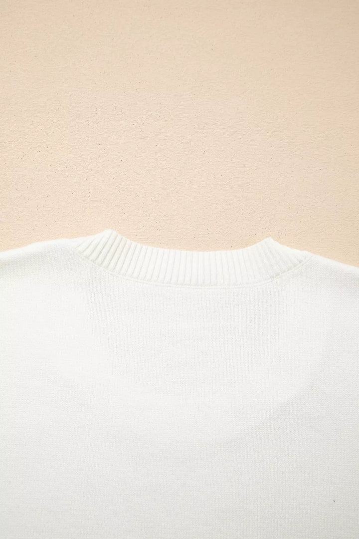 Colorful Holly Jolly Christmas Knit Loose Sweater