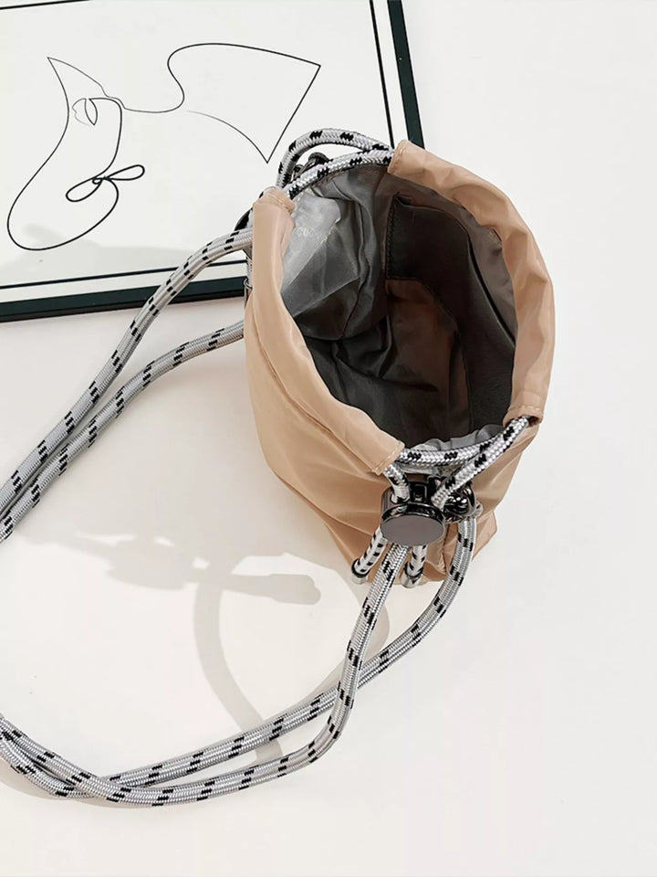 Embroidered Crossbody Bag with Rope Strap