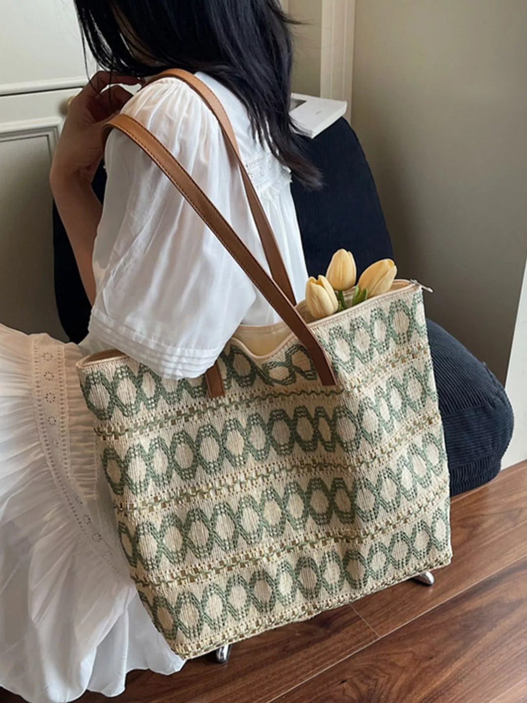 Woven Pattern Shoulder Bag