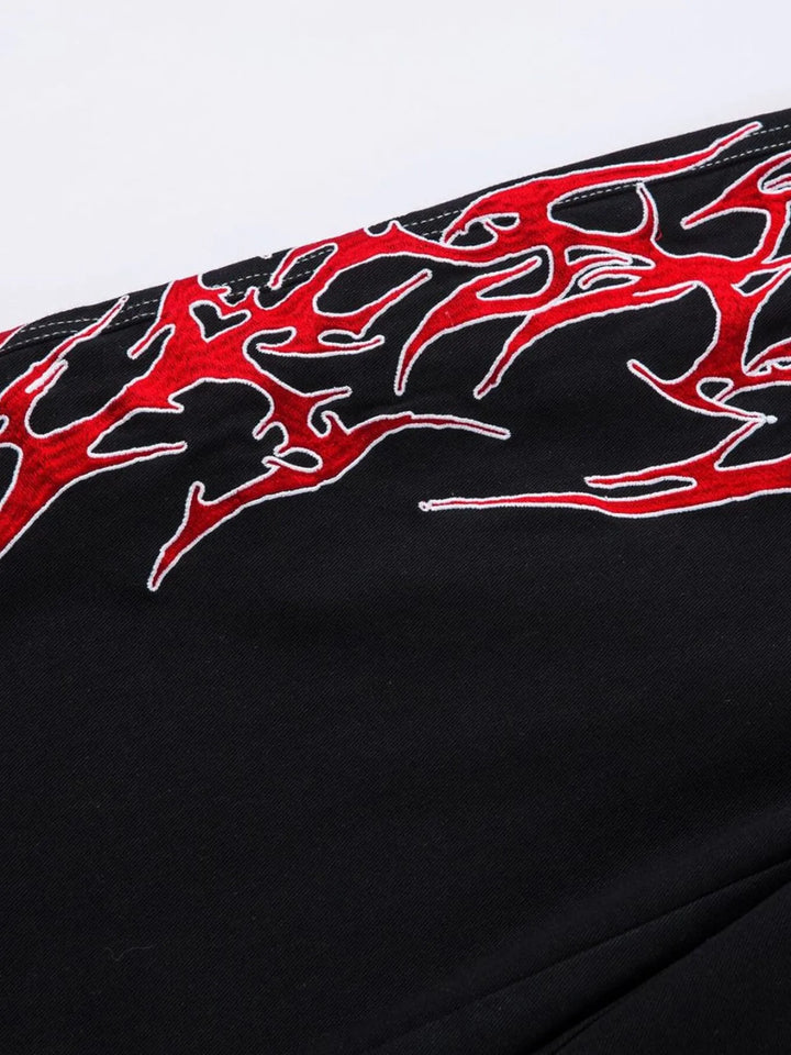 Men's Lightning Pattern Wide leg Jeans