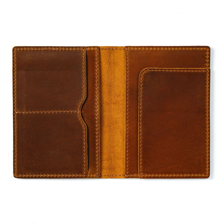First-layer Cowhide Vintage Handmade Passport Holder Document Organizer Protective Case