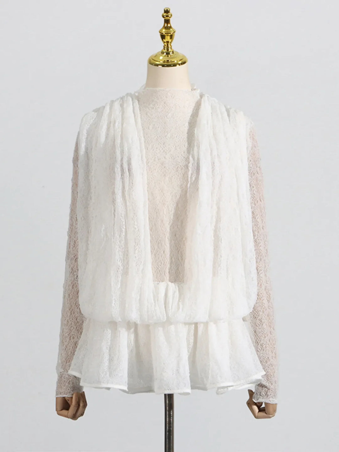 Ruffled Hem Lace Mini Dress