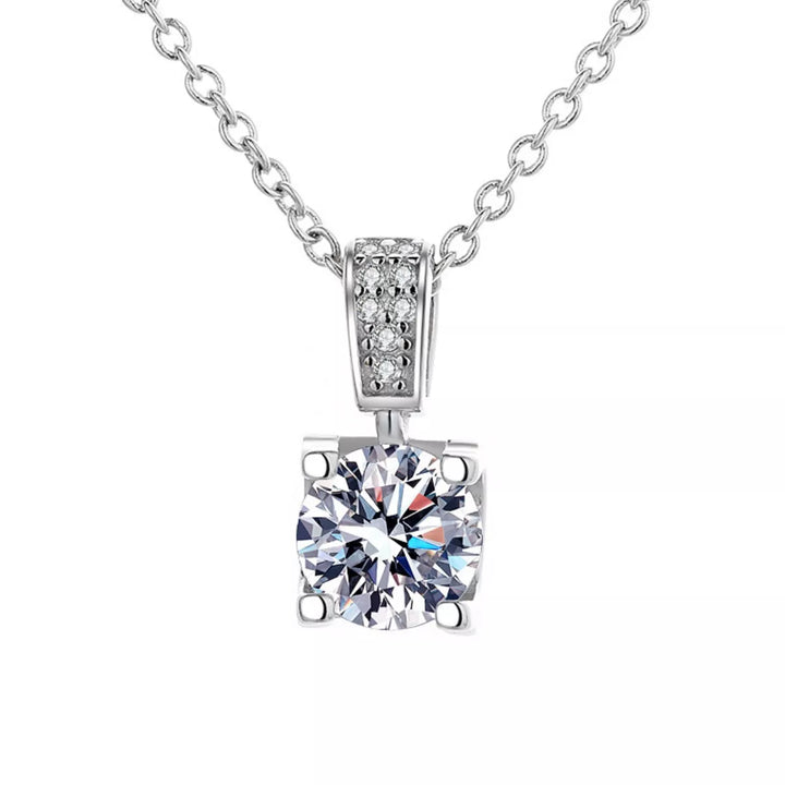 1 Carat Moissanite 925 Sterling Silver Necklace