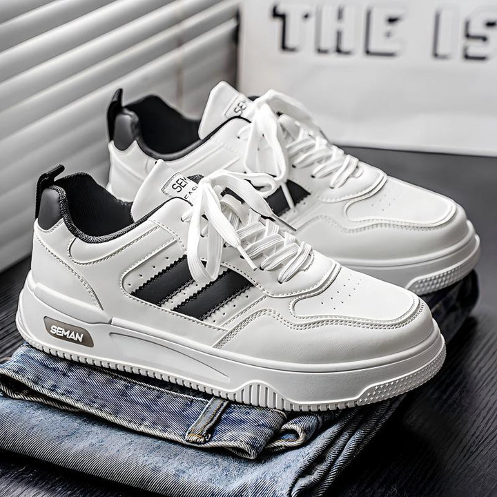 New Breathable White Platform Sneakers, Versatile Trendy Casual White Shoes For Students