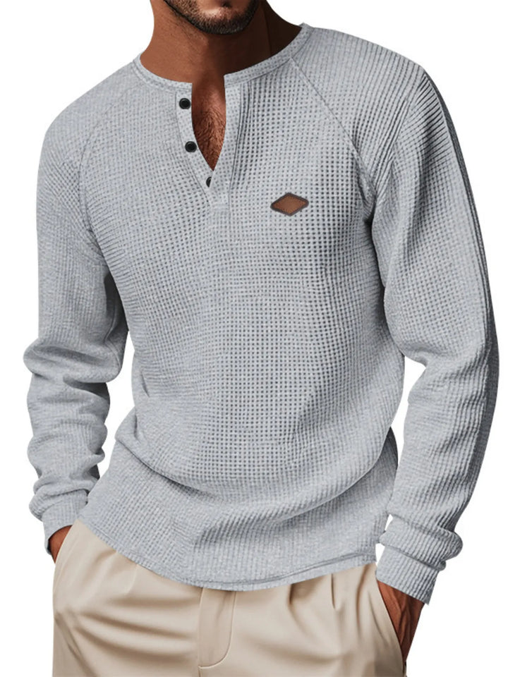 Men's Full Size Button Detail Long Sleeve T-Shirt Plus Size