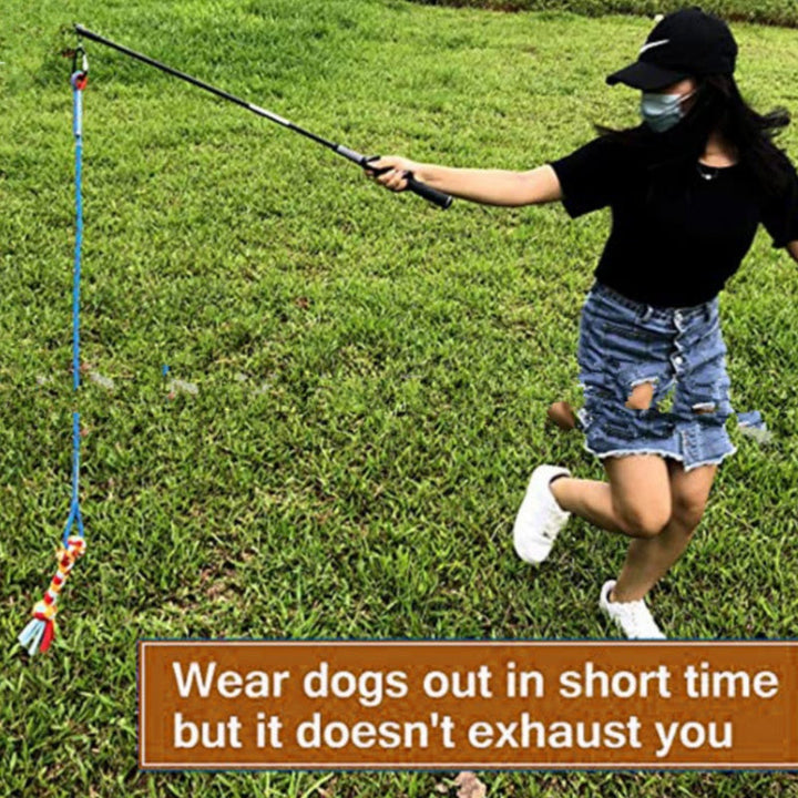 The New Pet Dog Teaser Rod Bite Pull Cotton Rope Toy Pet Interactive Training Toy