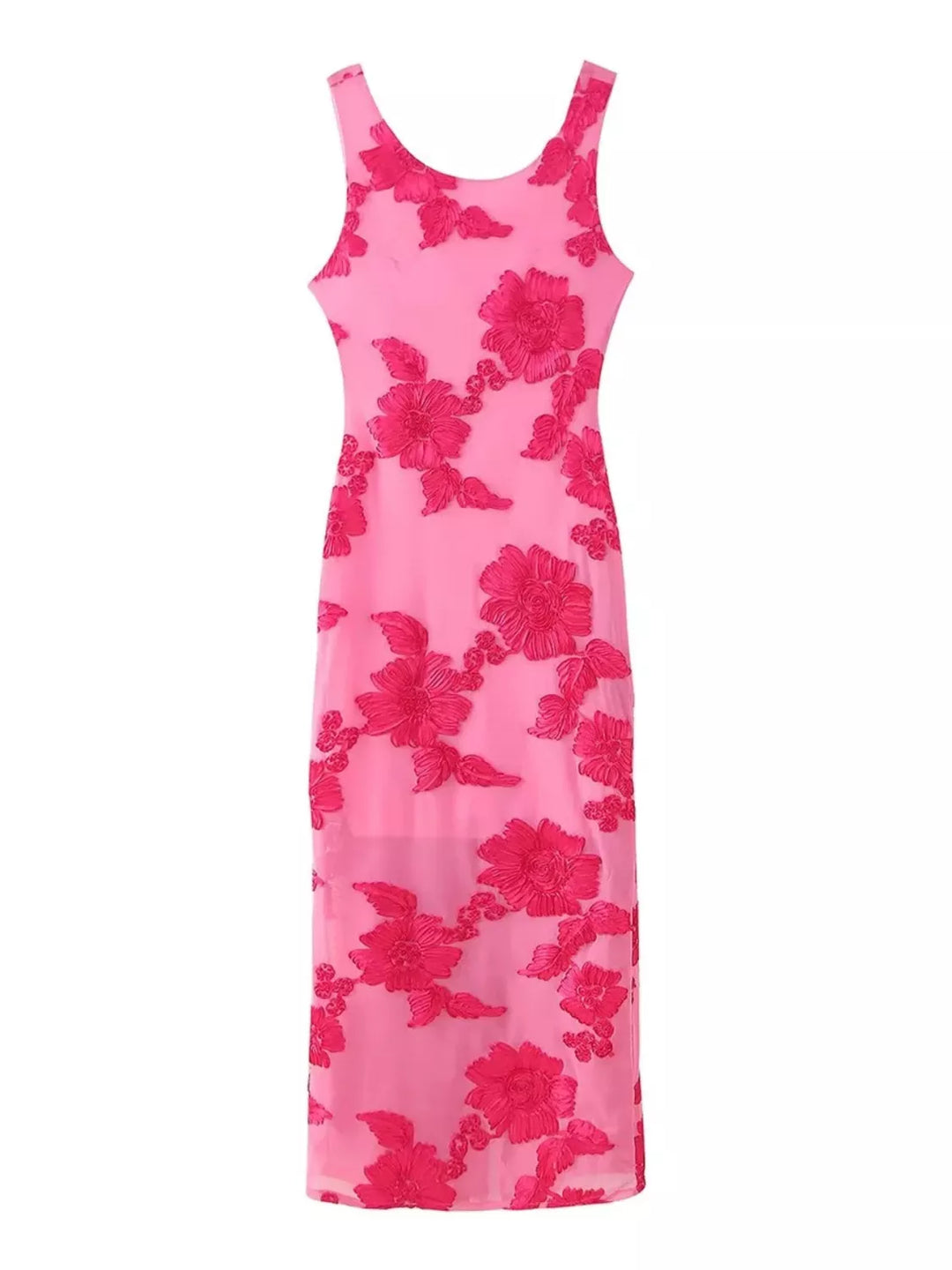 Floral Wide Strap Midi Dress