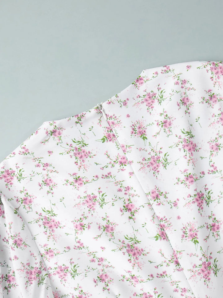 Floral Print Balloon Sleeve Dress