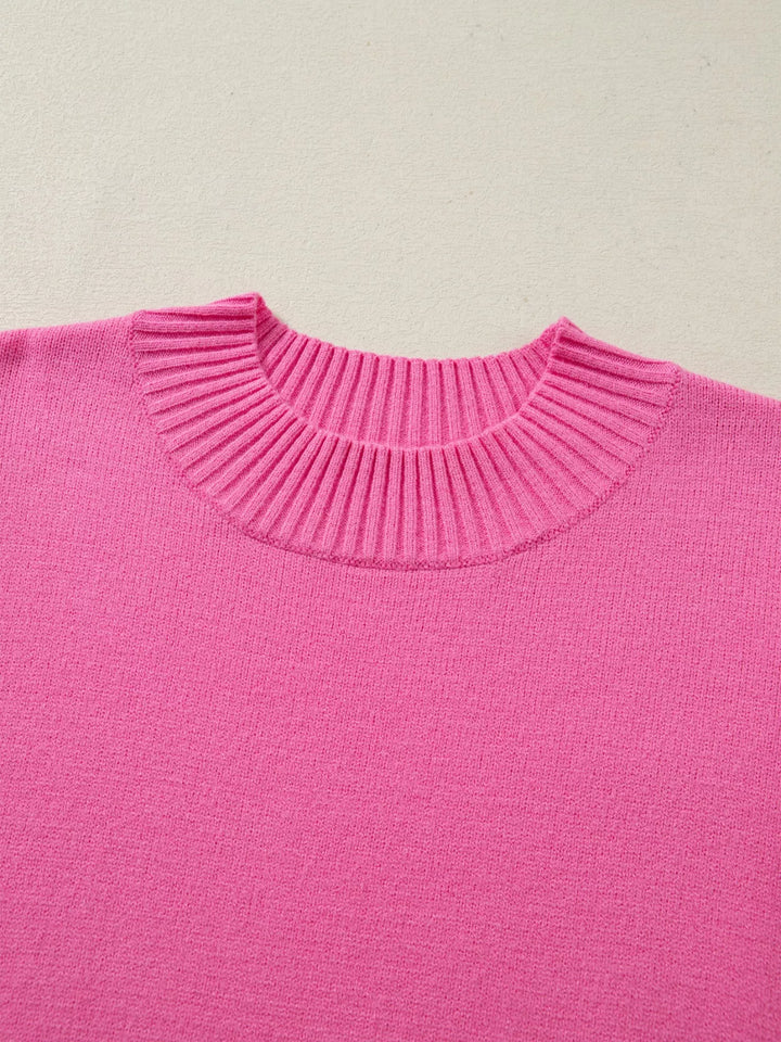 Ruffle Sleeve Round Neck Sweater