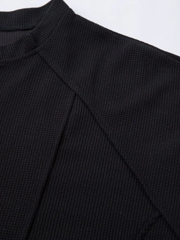 Men's Henley Structured Waffle-Knit T-Shirt