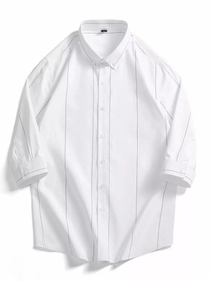 Men's Plus Size Striped Button-Down Shirt