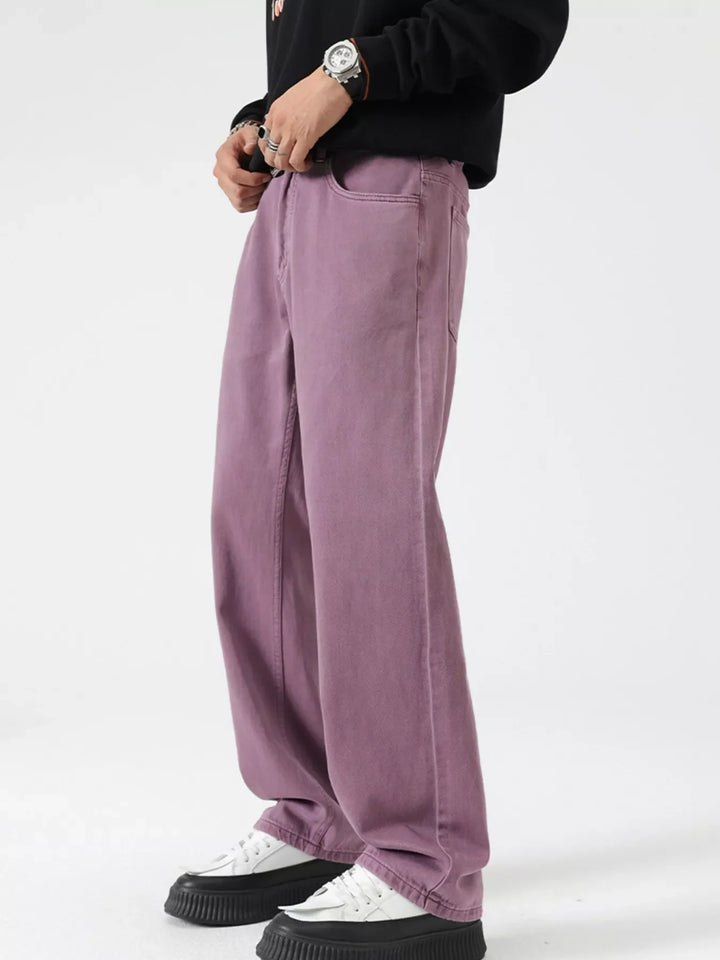 Men's Vintage Wash Wide Leg Jeans
