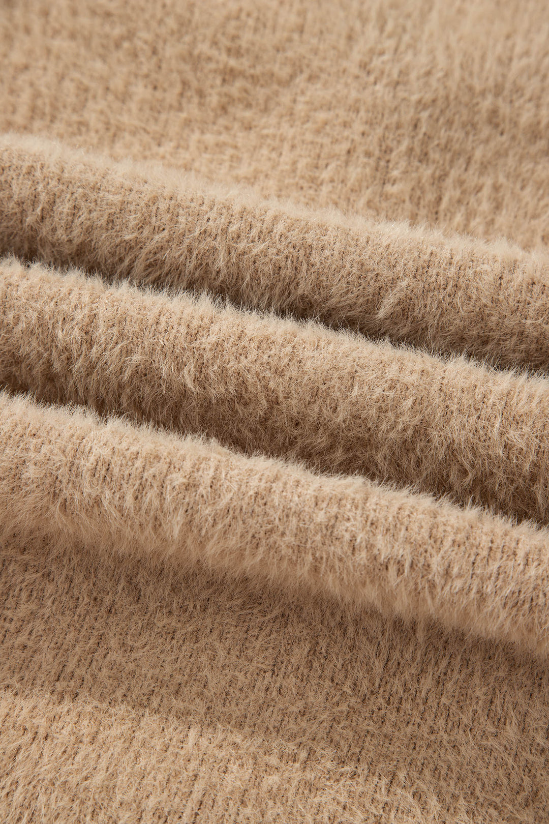 Smoke Gray Fuzzy Buttoned Front Midi Solid Cardigan