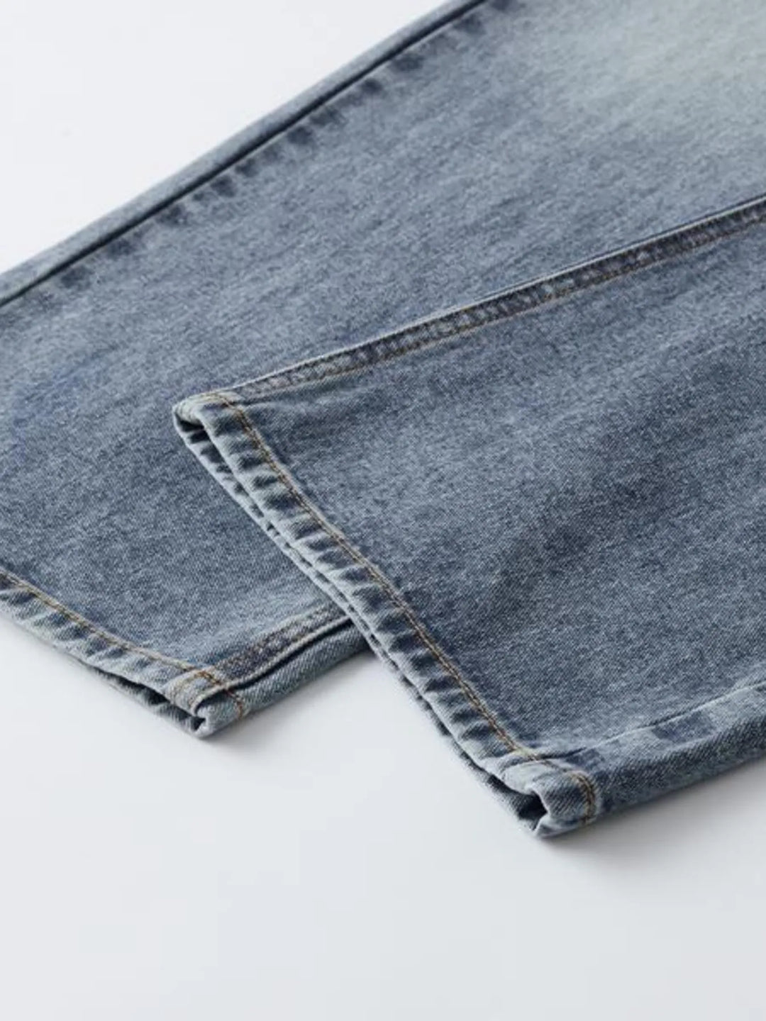 Men's Wash Wide Leg High-Rise Jeans