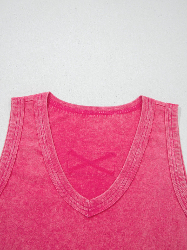 Mineral Wash V Neck Tank Top