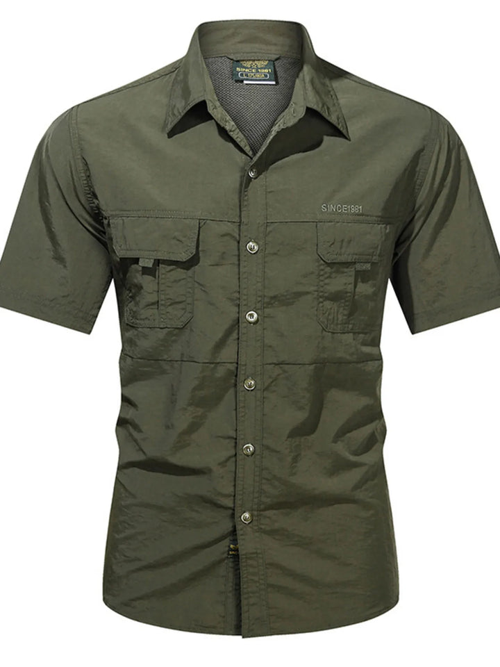 Men's Plus Size Lightweight Button Up Short Sleeve Shirt